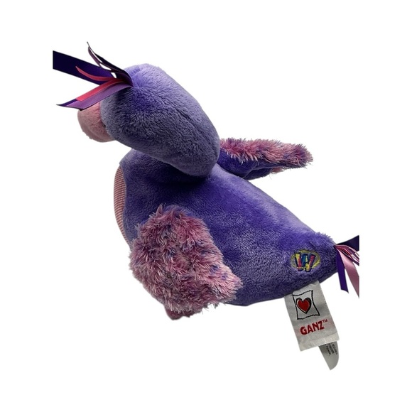 Purple Flamingo Plush by Ganz – Soft Stuffed Animal – Cute Ribbon Feathers – 12” - Picture 4 of 5